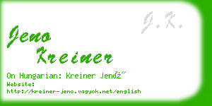 jeno kreiner business card